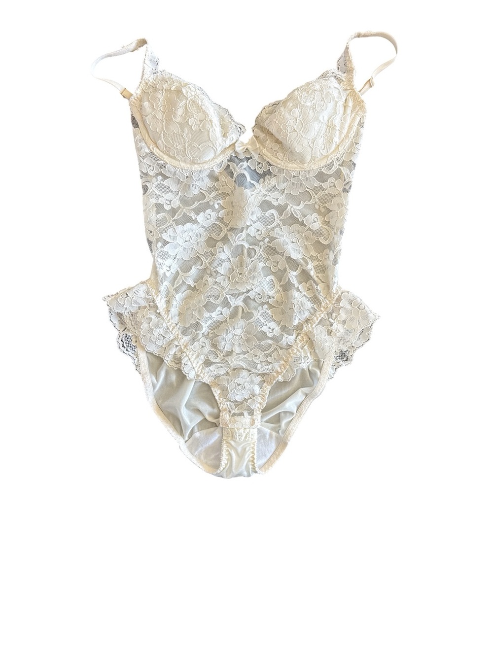Vintage Gold Label Victoria's Secret Lace Bodysuit in Ivory